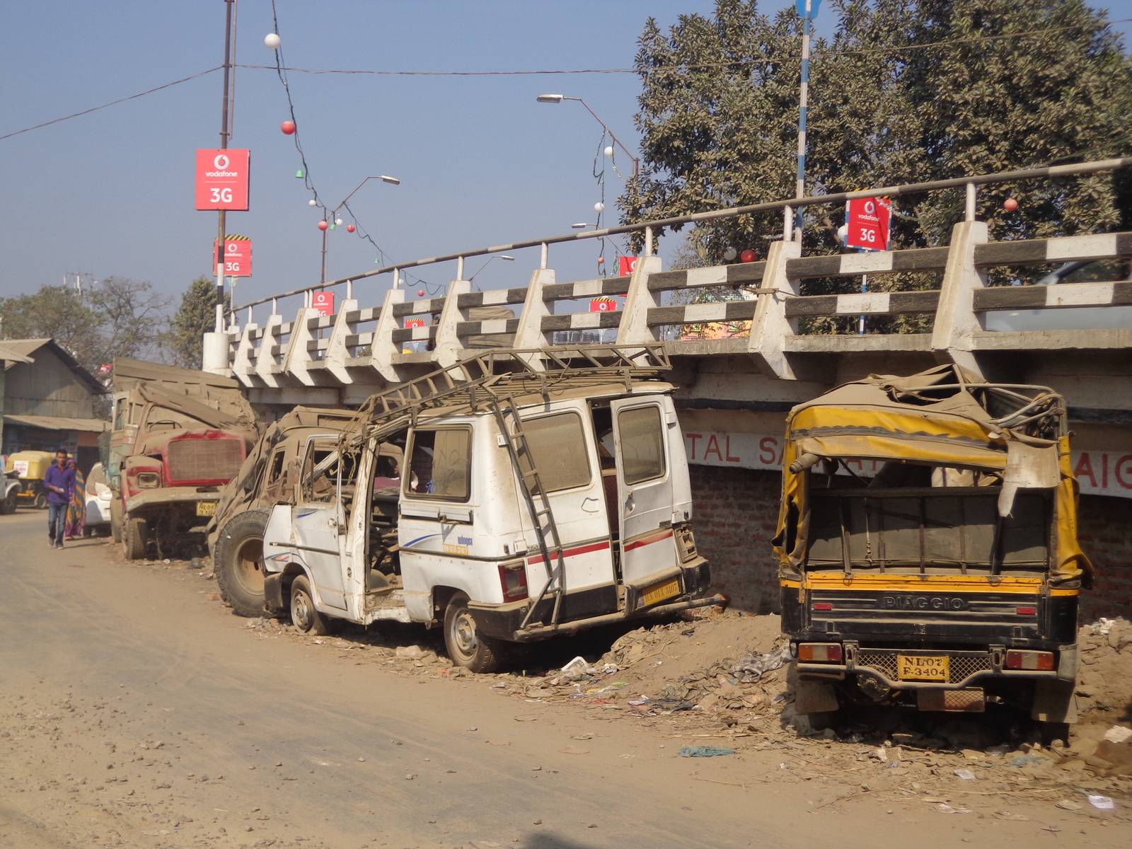 Four Wheeler Graveyard below Dimapur flyover.