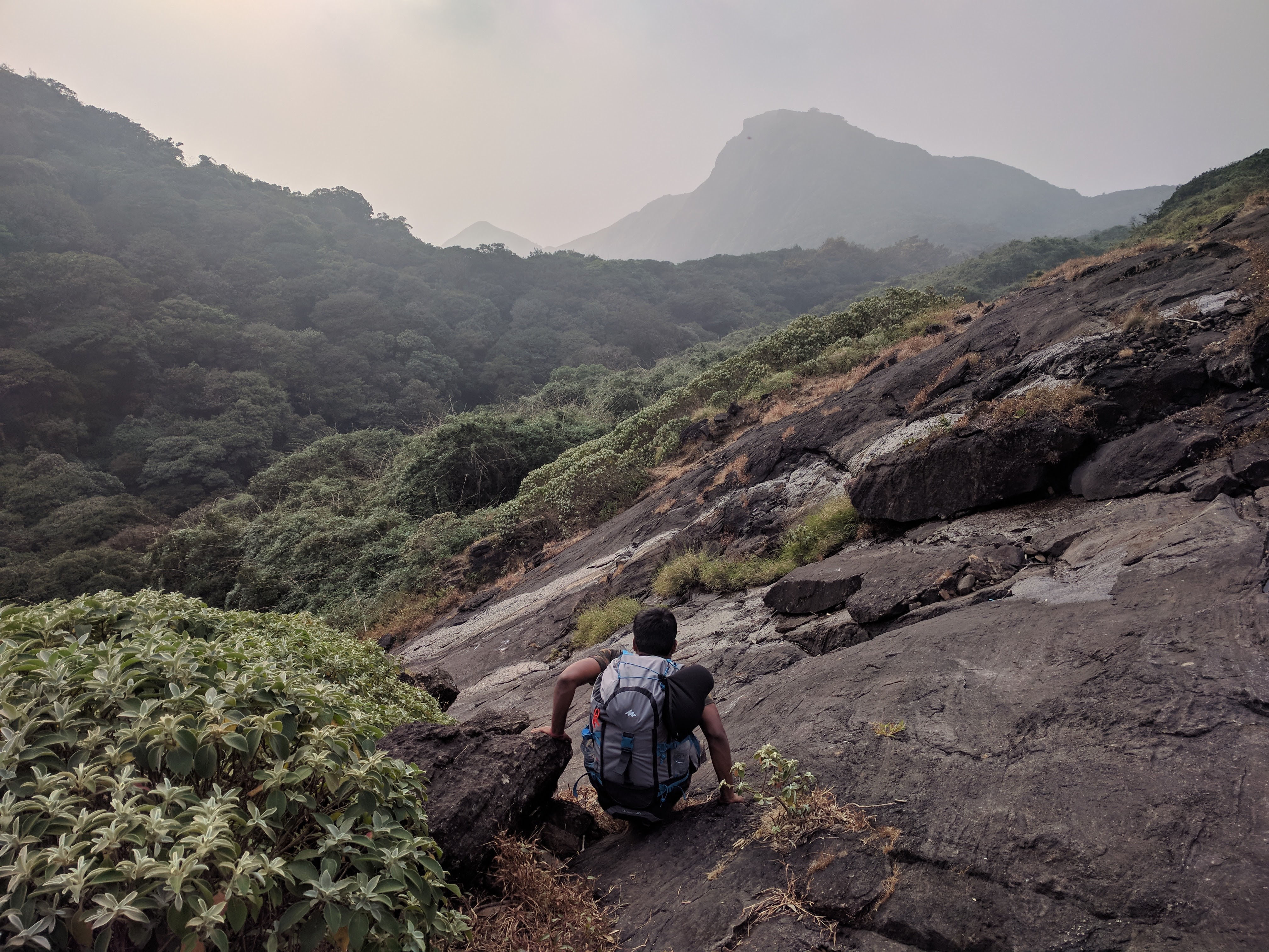 The single steep wall on the other side was a challenge. The photos don&rsquo;t do justice to the gradient of the surface.