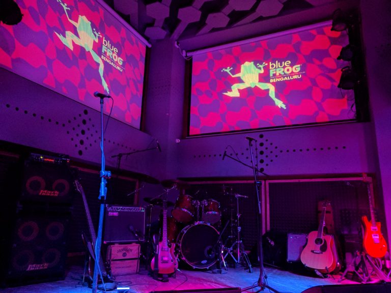 The empty stage after the soundcheck.