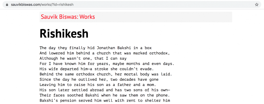 This is my current individual page. This is the same data that was rendered on the unlisted page.