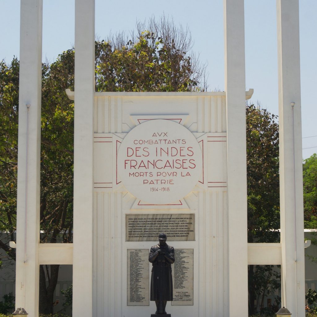 This memorial was erected for the Indian French who died in World War I.