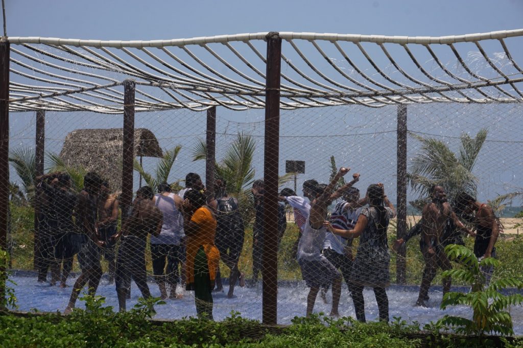 There was an area for rain dance right before the beach.