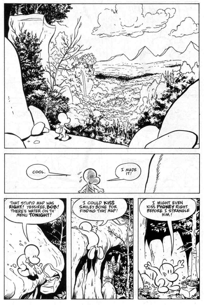 A page from the Black & White edition of Bone.