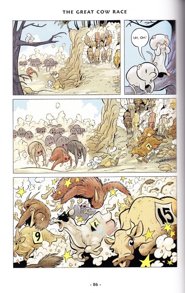 Jeff Smith makes most of the chase sequences fun. This is one extreme end of it.