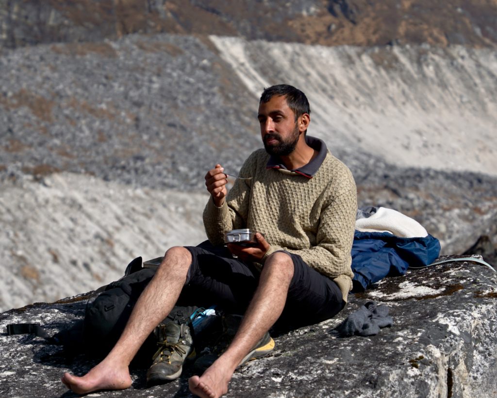 Gagan enjoying a well-deserved break after he had safely guided all of us to Viewpoint 1.