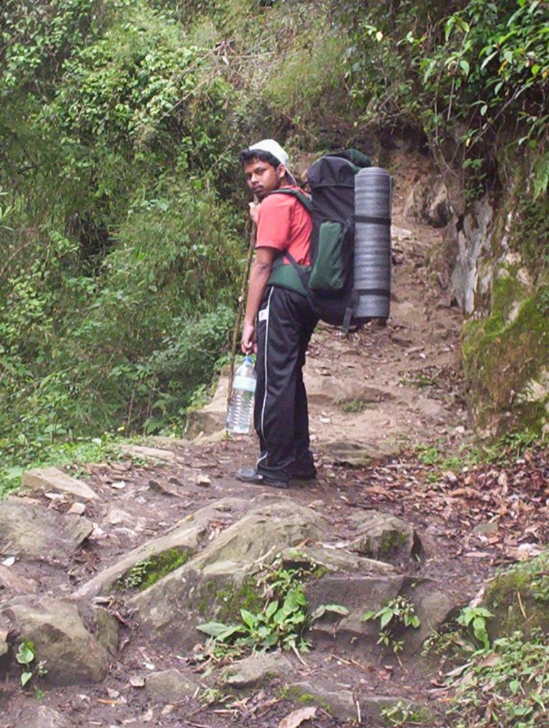 Most of the terrain was pretty steep. Prabir&rsquo;s vertical orientation can be used for a sense of the gradient.