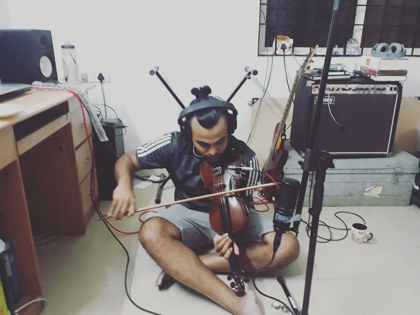 Arpit tracking violin in my room.
