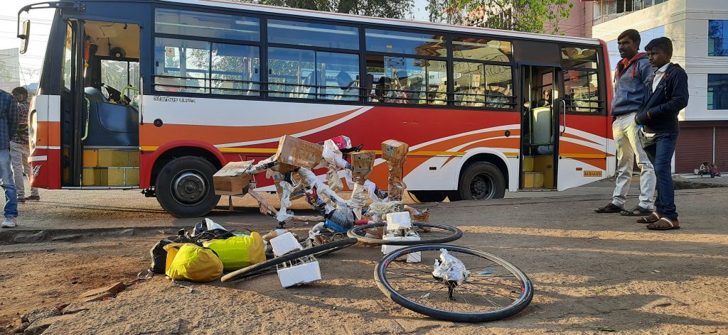 Technically, this is Day 1; after we had taken our cycles out of the bus.