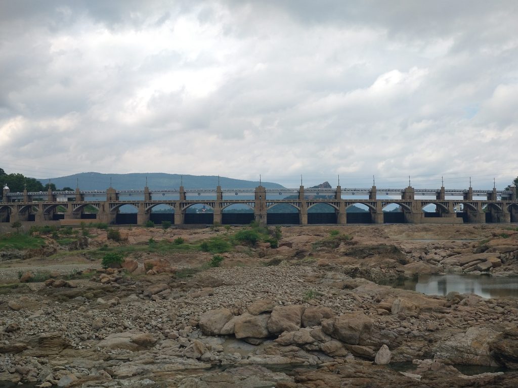 The drier side of the dam.