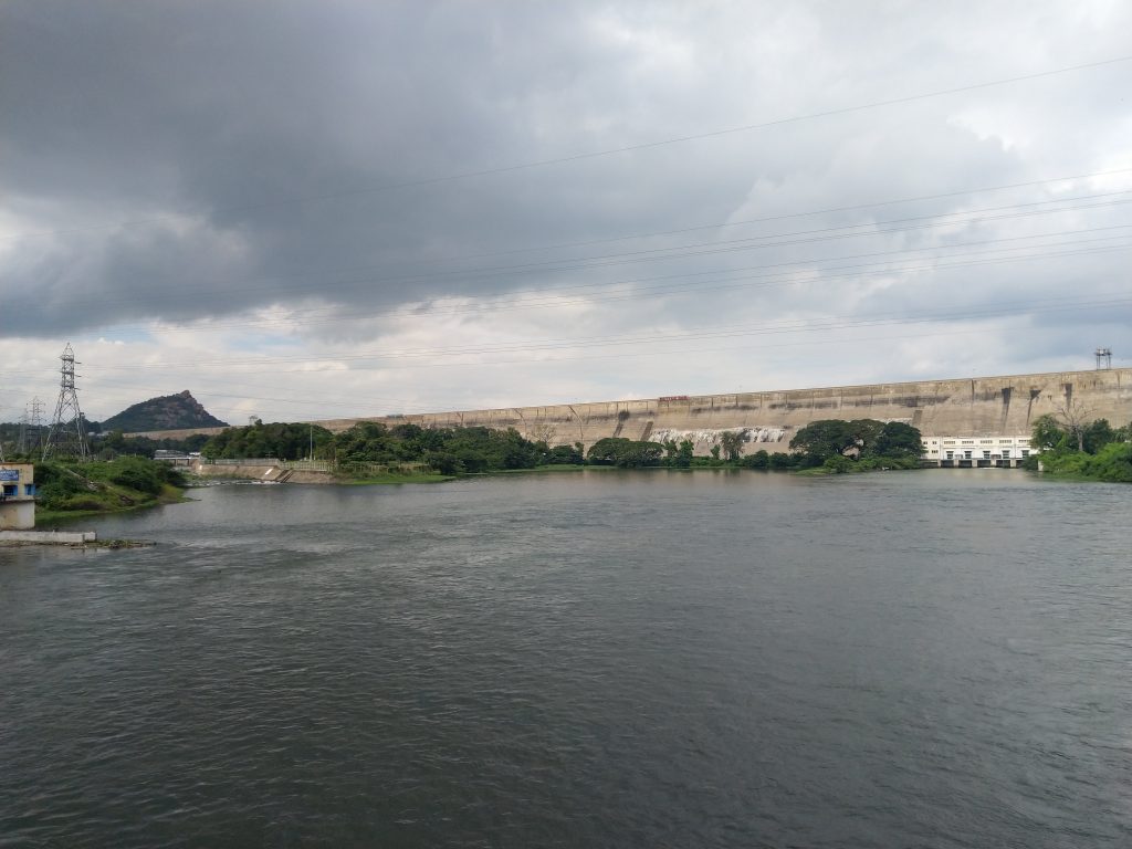 The view of the dam from the bridge.