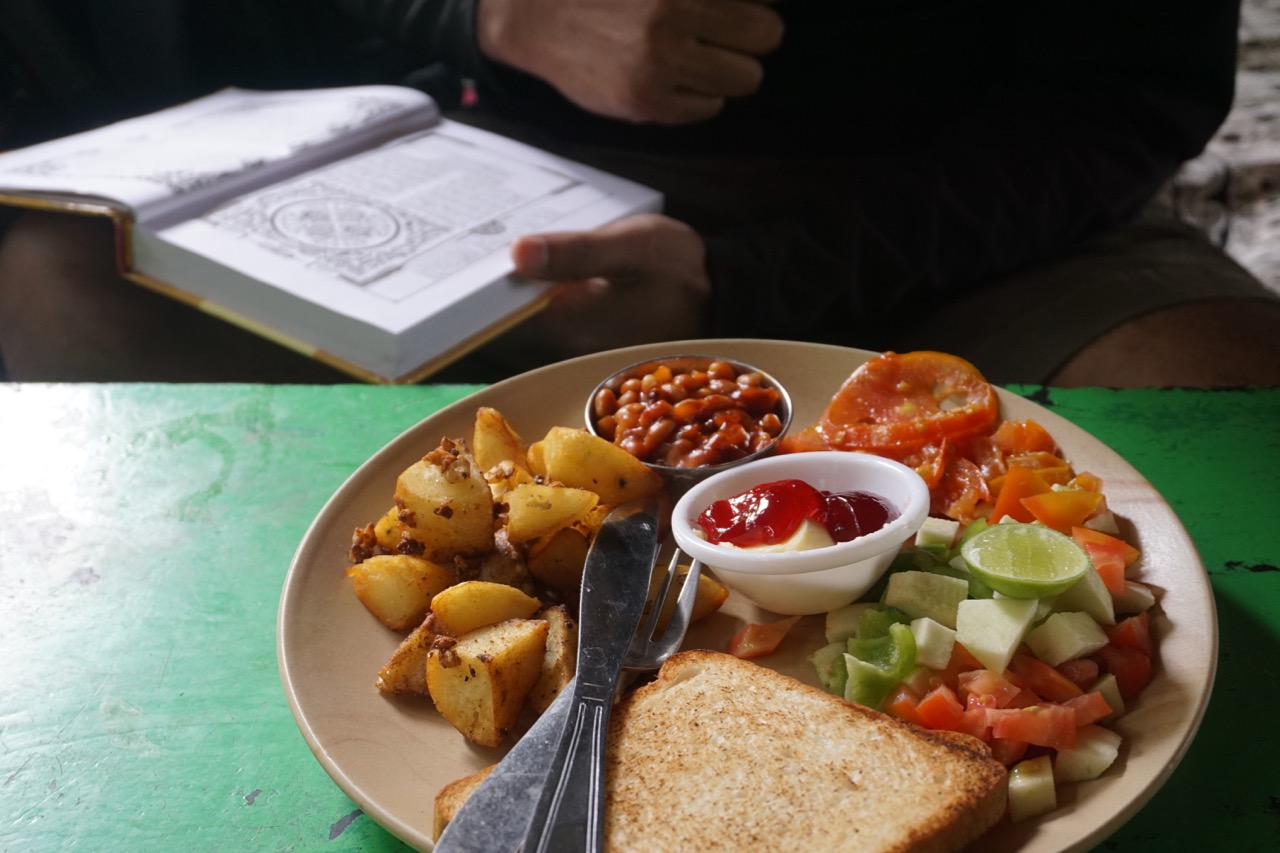 This is Funky Breakfast. Notice the Persian book Mogit is reading. It&rsquo;s actually a book of poetry but he likes to call it terrorist literature.